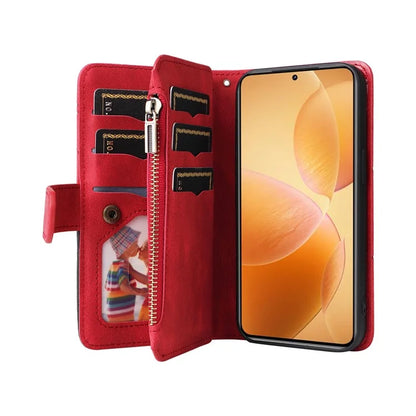 KT Multi-Function Series-5 For Xiaomi 14T Pro Case Zipper Wallet Leather Phone Cover Stand