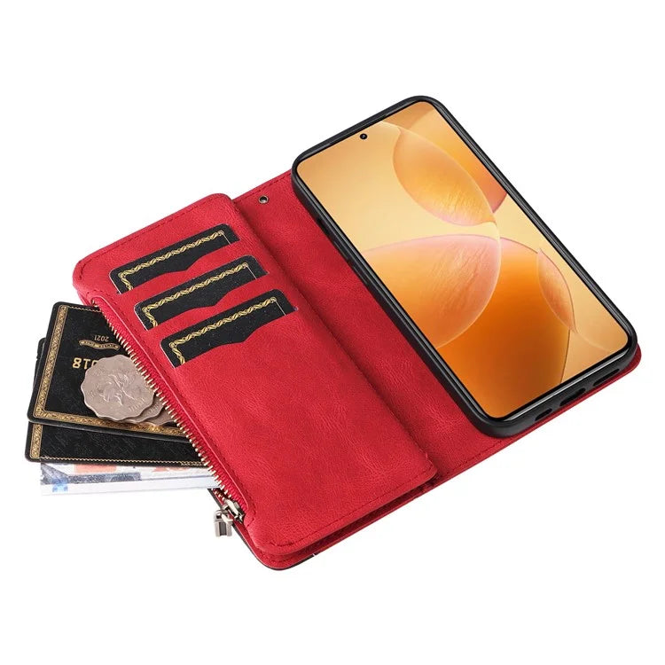 KT Multi-Function Series-5 For Xiaomi 14T Pro Case Zipper Wallet Leather Phone Cover Stand