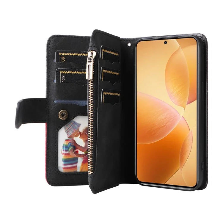 KT Multi-Function Series-5 For Xiaomi 14T Pro Case Zipper Wallet Leather Phone Cover Stand