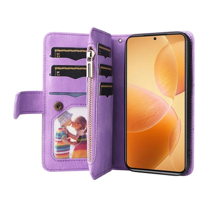 KT Multi-Function Series-5 For Xiaomi 14T Pro Case Zipper Wallet Leather Phone Cover Stand
