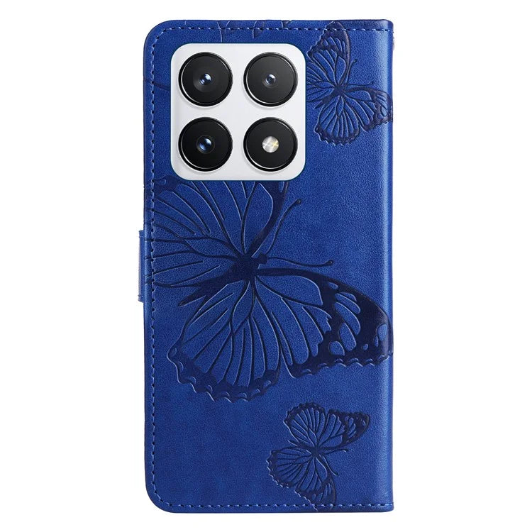 KT Imprinting Flower Series-2 For Xiaomi 14T Pro Case Butterfly Leather Phone Cover