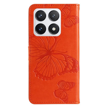 KT Imprinting Flower Series-2 For Xiaomi 14T Pro Case Butterfly Leather Phone Cover