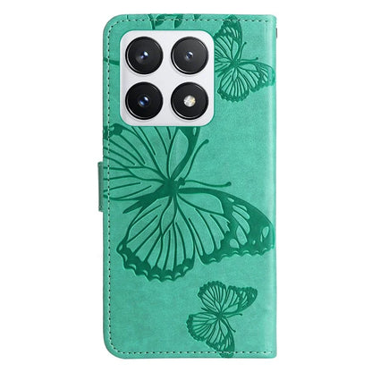 KT Imprinting Flower Series-2 For Xiaomi 14T Pro Case Butterfly Leather Phone Cover