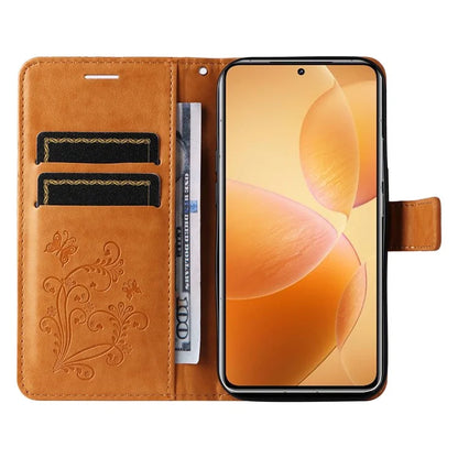 KT Imprinting Flower Series-2 For Xiaomi 14T Pro Case Butterfly Leather Phone Cover