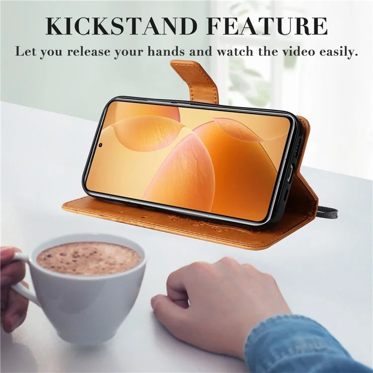 KT Imprinting Flower Series-2 For Xiaomi 14T Pro Case Butterfly Leather Phone Cover