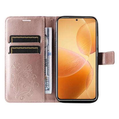 KT Imprinting Flower Series-2 For Xiaomi 14T Pro Case Butterfly Leather Phone Cover