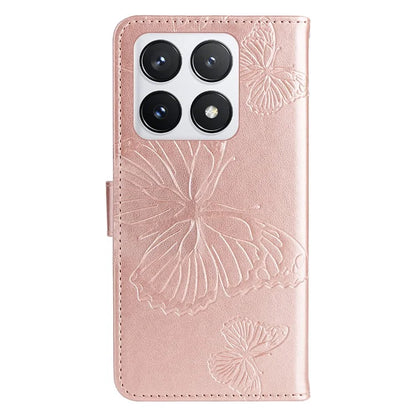 KT Imprinting Flower Series-2 For Xiaomi 14T Pro Case Butterfly Leather Phone Cover