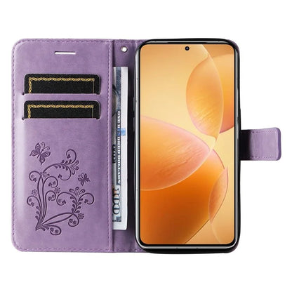 KT Imprinting Flower Series-2 For Xiaomi 14T Pro Case Butterfly Leather Phone Cover