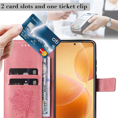 KT Imprinting Flower Series-3 For Xiaomi 14T Pro Case Cat Tree Pattern Flip Leather Phone Cover