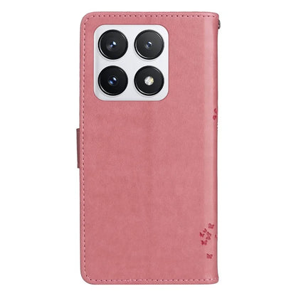KT Imprinting Flower Series-3 For Xiaomi 14T Pro Case Cat Tree Pattern Flip Leather Phone Cover