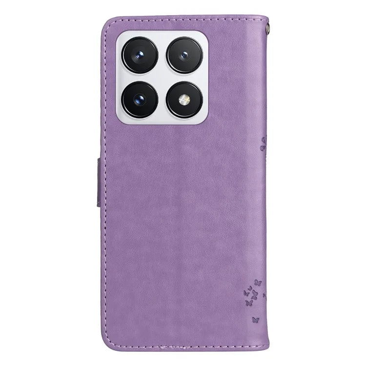 KT Imprinting Flower Series-3 For Xiaomi 14T Pro Case Cat Tree Pattern Flip Leather Phone Cover
