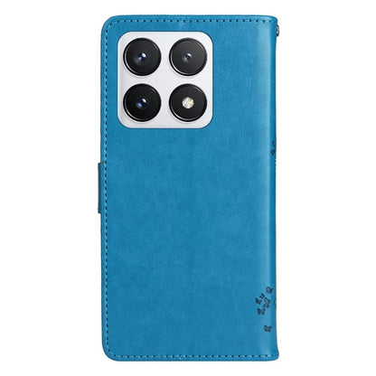 KT Imprinting Flower Series-3 For Xiaomi 14T Pro Case Cat Tree Pattern Flip Leather Phone Cover