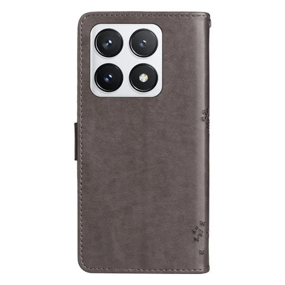 KT Imprinting Flower Series-3 For Xiaomi 14T Pro Case Cat Tree Pattern Flip Leather Phone Cover
