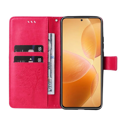 KT Imprinting Flower Series-3 For Xiaomi 14T Pro Case Cat Tree Pattern Flip Leather Phone Cover