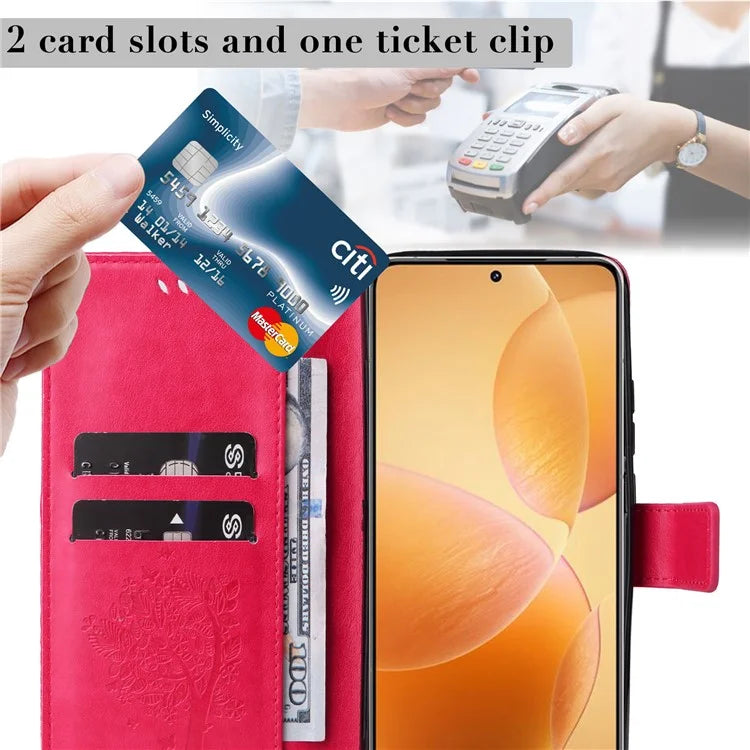 KT Imprinting Flower Series-3 For Xiaomi 14T Pro Case Cat Tree Pattern Flip Leather Phone Cover
