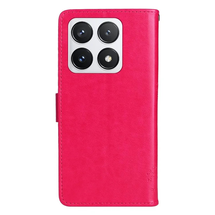 KT Imprinting Flower Series-3 For Xiaomi 14T Pro Case Cat Tree Pattern Flip Leather Phone Cover