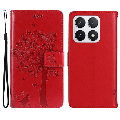 KT Imprinting Flower Series-3 For Xiaomi 14T Pro Case Cat Tree Pattern Flip Leather Phone Cover