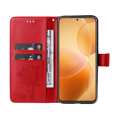 KT Imprinting Flower Series-3 For Xiaomi 14T Pro Case Cat Tree Pattern Flip Leather Phone Cover