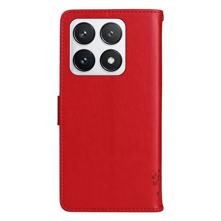 KT Imprinting Flower Series-3 For Xiaomi 14T Pro Case Cat Tree Pattern Flip Leather Phone Cover