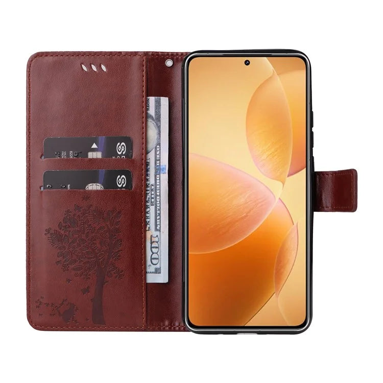 KT Imprinting Flower Series-3 For Xiaomi 14T Pro Case Cat Tree Pattern Flip Leather Phone Cover