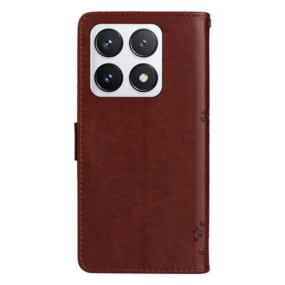 KT Imprinting Flower Series-3 For Xiaomi 14T Pro Case Cat Tree Pattern Flip Leather Phone Cover