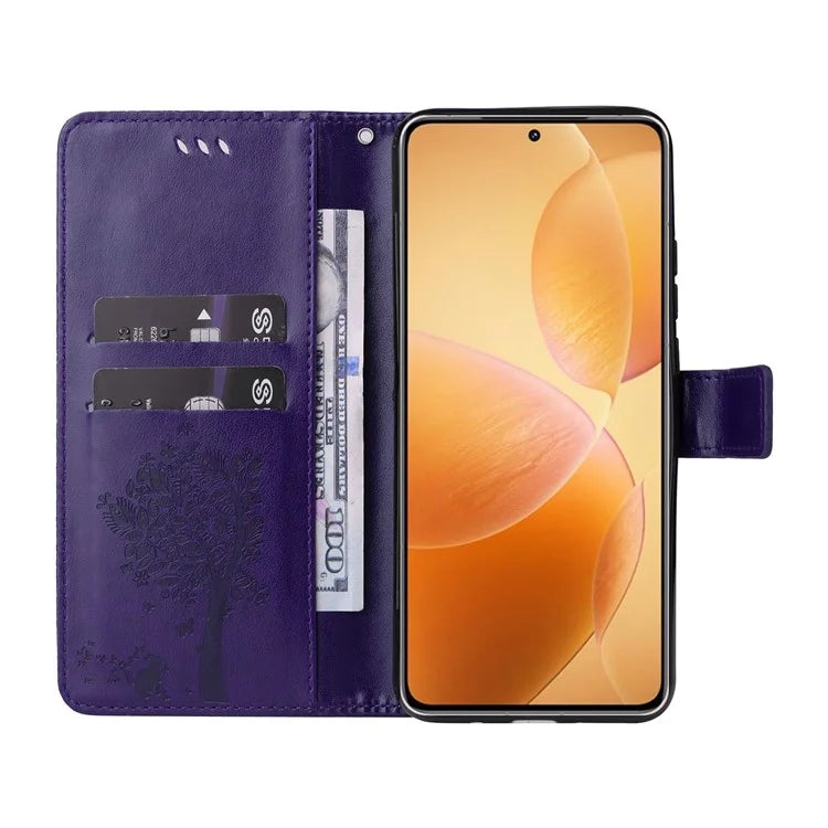 KT Imprinting Flower Series-3 For Xiaomi 14T Pro Case Cat Tree Pattern Flip Leather Phone Cover