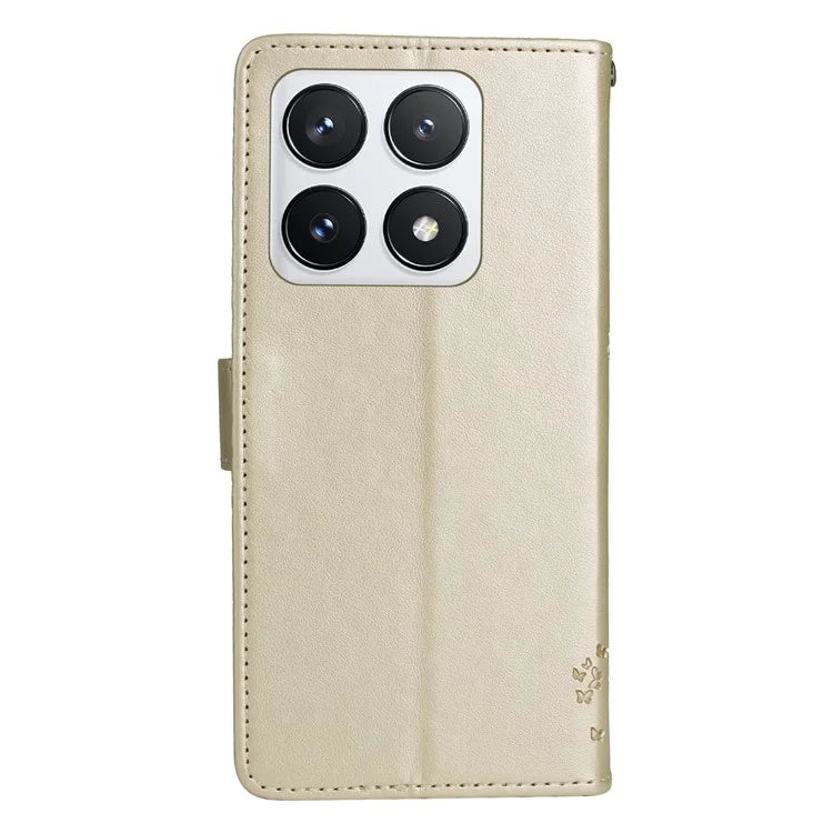 KT Imprinting Flower Series-3 For Xiaomi 14T Pro Case Cat Tree Pattern Flip Leather Phone Cover