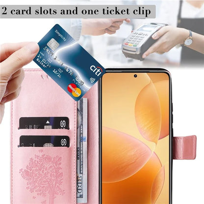 KT Imprinting Flower Series-3 For Xiaomi 14T Pro Case Cat Tree Pattern Flip Leather Phone Cover