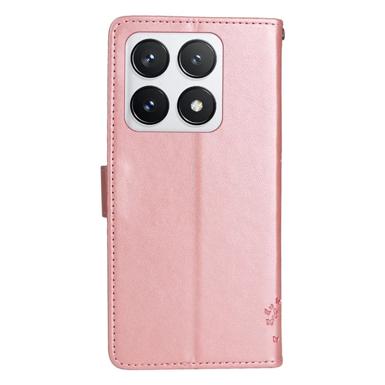 KT Imprinting Flower Series-3 For Xiaomi 14T Pro Case Cat Tree Pattern Flip Leather Phone Cover