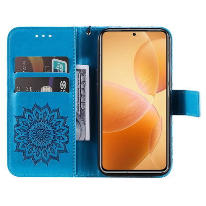 KT Imprinting Flower Series-1 For Xiaomi 14T Pro Case Sunflower Leather Wallet Phone Cover