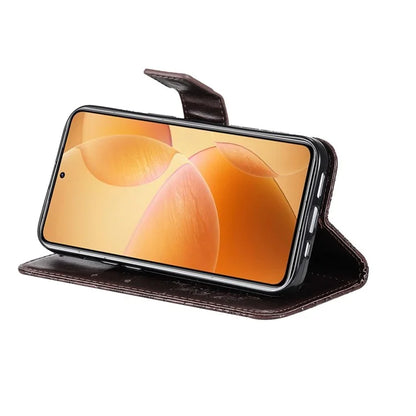 KT Imprinting Flower Series-1 For Xiaomi 14T Pro Case Sunflower Leather Wallet Phone Cover