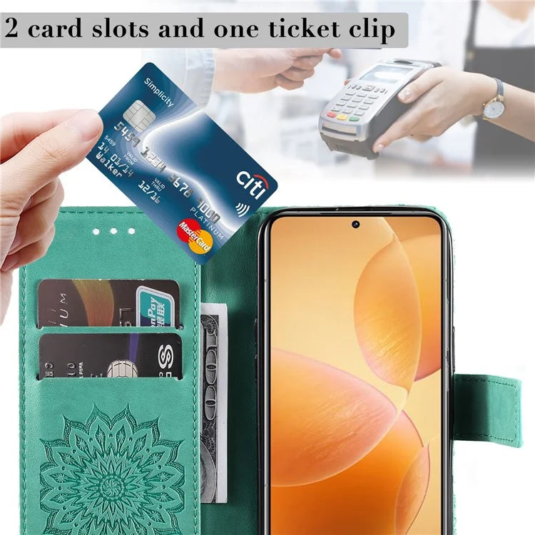 KT Imprinting Flower Series-1 For Xiaomi 14T Pro Case Sunflower Leather Wallet Phone Cover