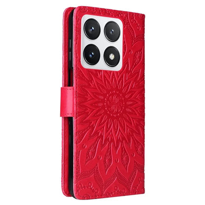 KT Imprinting Flower Series-1 For Xiaomi 14T Pro Case Sunflower Leather Wallet Phone Cover