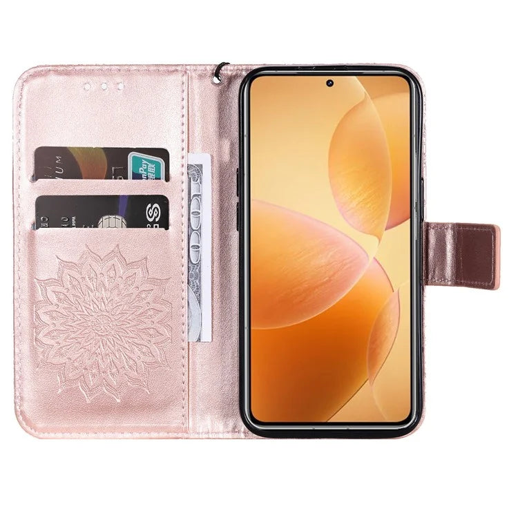 KT Imprinting Flower Series-1 For Xiaomi 14T Pro Case Sunflower Leather Wallet Phone Cover