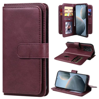 KT Multi-Functional Series-1 For Xiaomi 14T Pro Case 10 Card Holder Leather Phone Cover Stand
