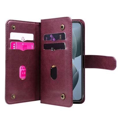 KT Multi-Functional Series-1 For Xiaomi 14T Pro Case 10 Card Holder Leather Phone Cover Stand