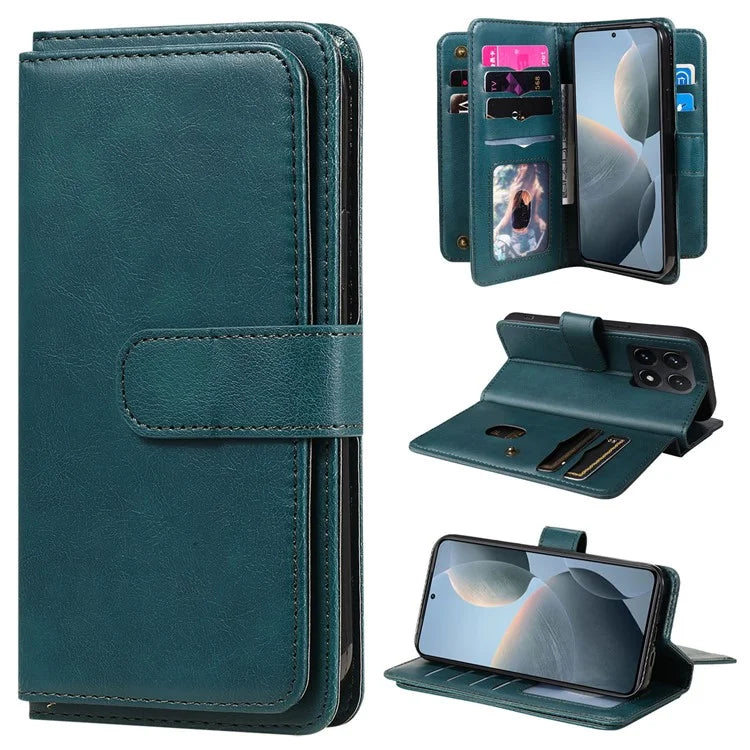 KT Multi-Functional Series-1 For Xiaomi 14T Pro Case 10 Card Holder Leather Phone Cover Stand
