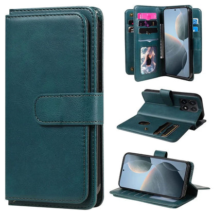 KT Multi-Functional Series-1 For Xiaomi 14T Pro Case 10 Card Holder Leather Phone Cover Stand