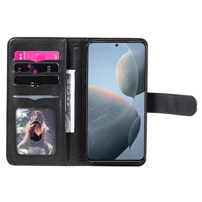 KT Multi-Functional Series-1 For Xiaomi 14T Pro Case 10 Card Holder Leather Phone Cover Stand