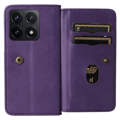 KT Multi-Functional Series-1 For Xiaomi 14T Pro Case 10 Card Holder Leather Phone Cover Stand