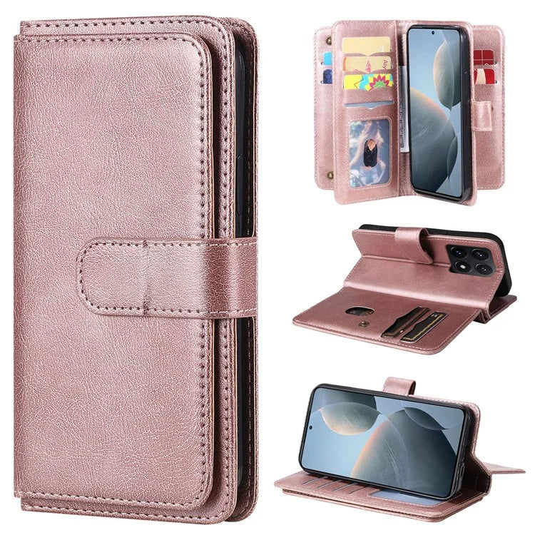 KT Multi-Functional Series-1 For Xiaomi 14T Pro Case 10 Card Holder Leather Phone Cover Stand