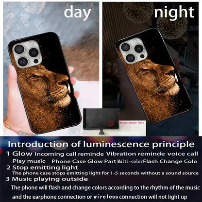For iPhone 16 Pro Max Case Call Flash Series Pattern Printing Tempered Glass + TPU Combo Phone Case