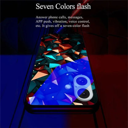 For iPhone 16 Case Call Flash Series Pattern Printing Tempered Glass + TPU Combo Phone Case