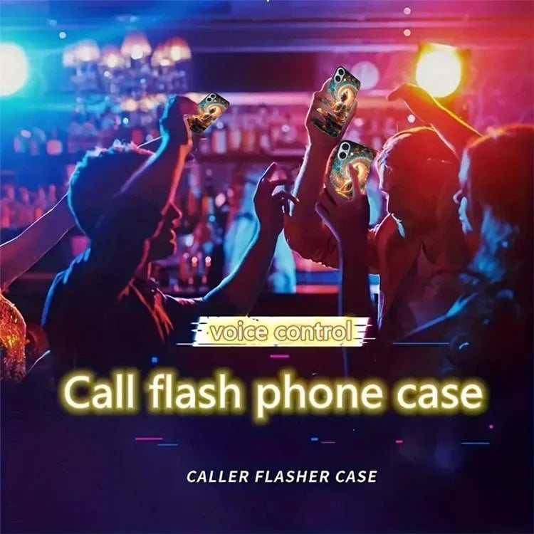 For iPhone 16 Case Call Flash Series Pattern Printing Tempered Glass + TPU Combo Phone Case