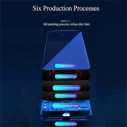 For iPhone 16 Case Call Flash Series Pattern Printing Tempered Glass + TPU Combo Phone Case