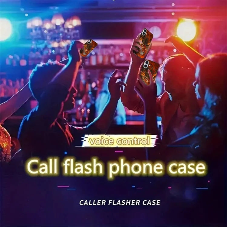 For iPhone 16 Case Call Flash Series Pattern Printing Tempered Glass + TPU Combo Phone Case