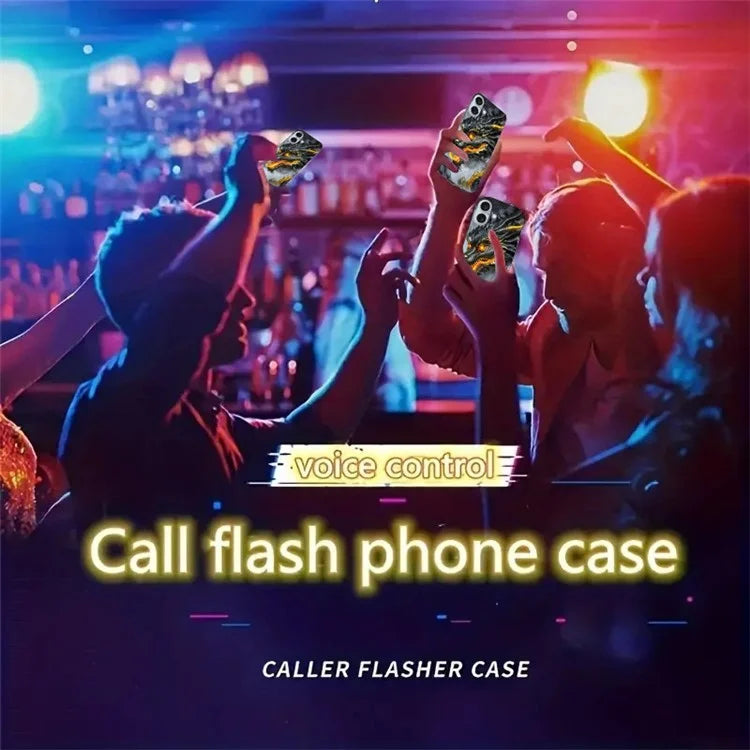 For iPhone 16 Case Call Flash Series Pattern Printing Tempered Glass + TPU Combo Phone Case