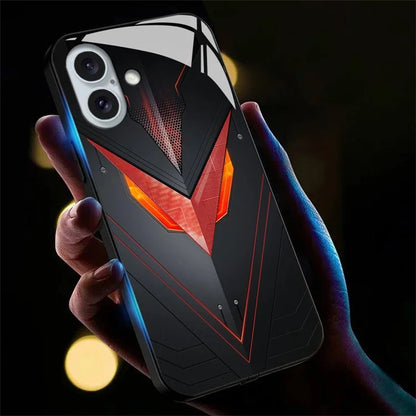 For iPhone 16 Plus Case Call Flash Series Pattern Printing Tempered Glass + TPU Combo Phone Case
