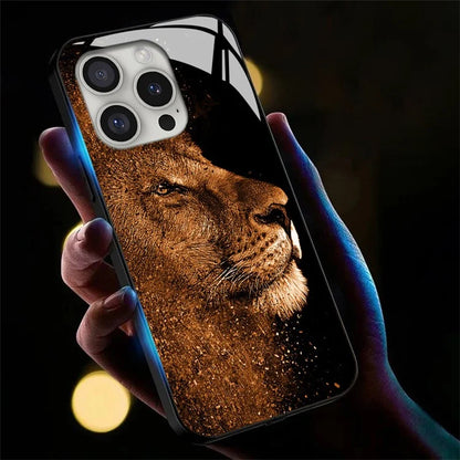 For iPhone 16 Pro Case Call Flash Series Pattern Printing Tempered Glass + TPU Combo Phone Case