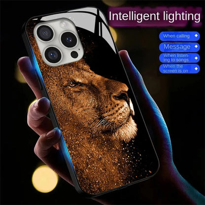 For iPhone 16 Pro Case Call Flash Series Pattern Printing Tempered Glass + TPU Combo Phone Case